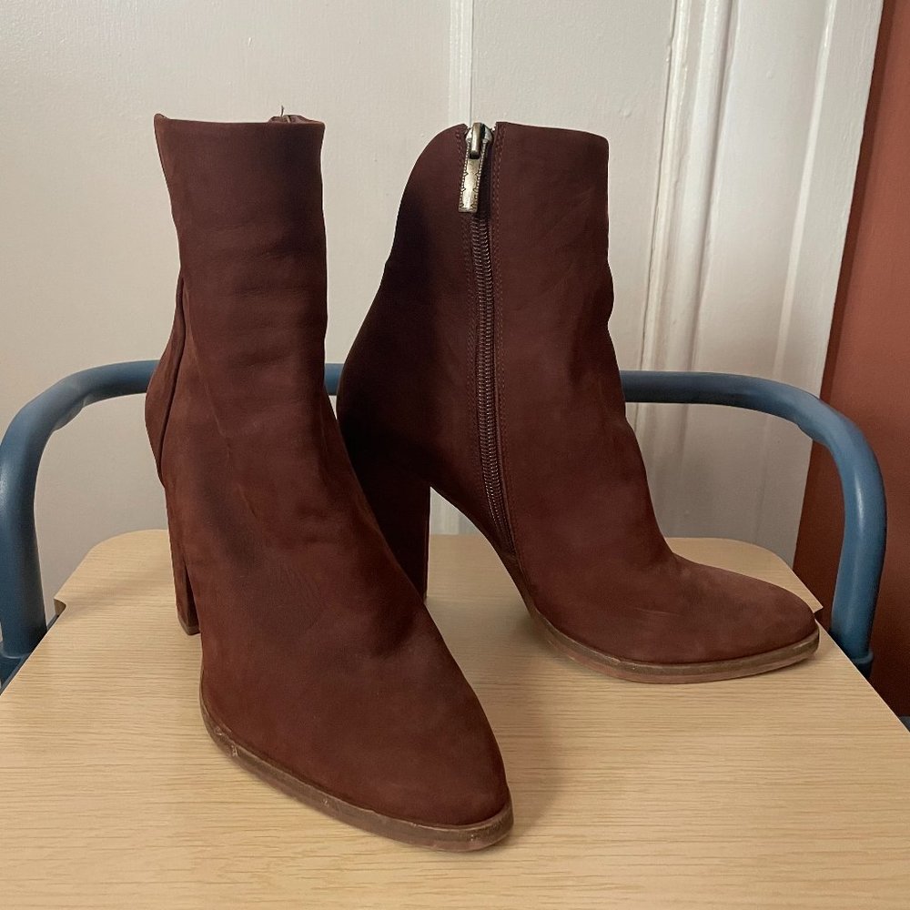 Tall Suede Brown Ankle Boots